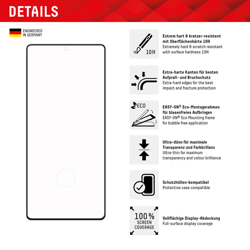 Folie sticla premium Samsung Galaxy S23 Ultra Displex Real Glass 3D, transparenta