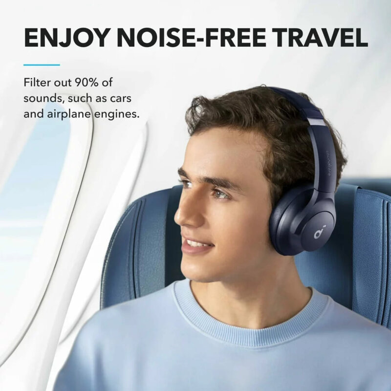 Casti on-ear Active Noise Cancelling Anker Life Q20i, albastru