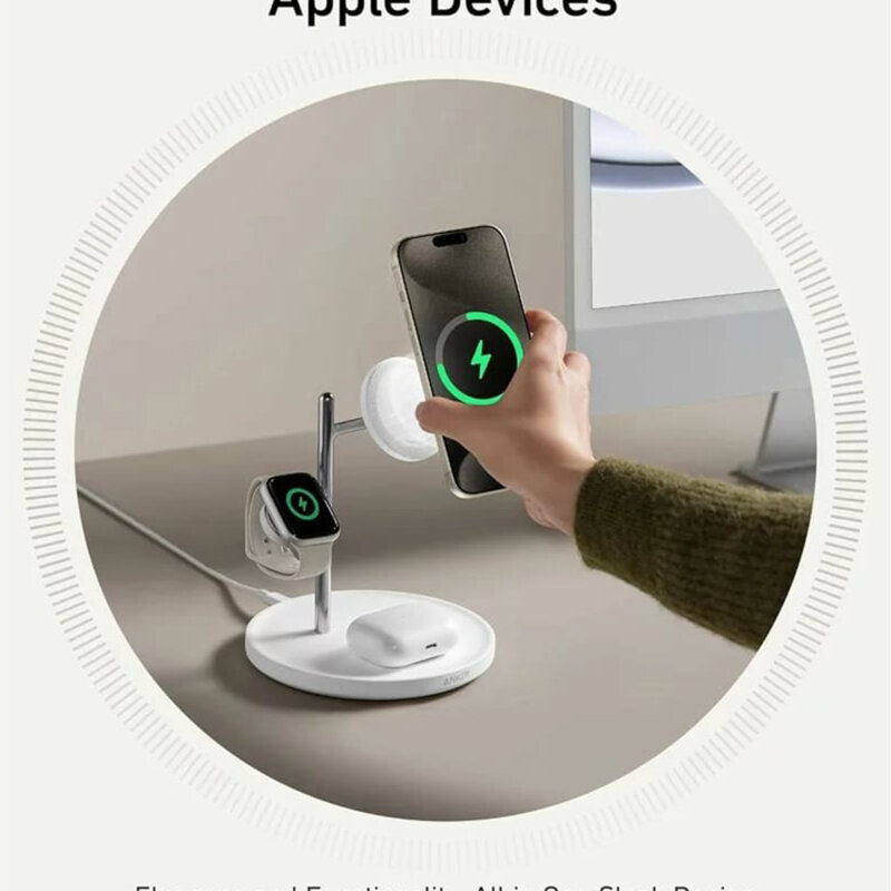 Statie de incarcare wireless pentru Apple 15W, Anker, B25M3321