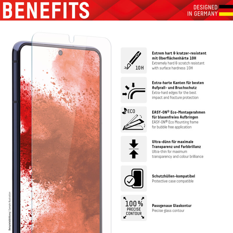 Folie sticla premium Samsung Galaxy S22 5G Displex Real Glass 2D, transparenta