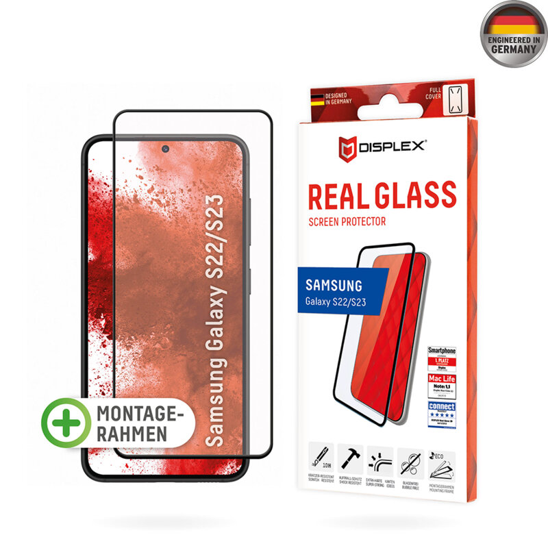 Folie sticla premium Samsung Galaxy S22 5G / S23 Displex Real Glass Full Cover, negru