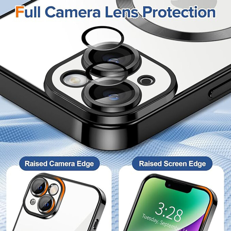 Husa premium iPhone 14 Plus Techsuit Luxury Crystal MagSafe, negru