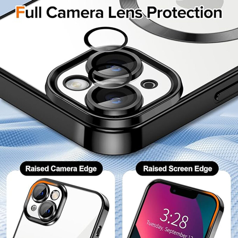 Husa premium iPhone 13 Techsuit Luxury Crystal MagSafe, negru