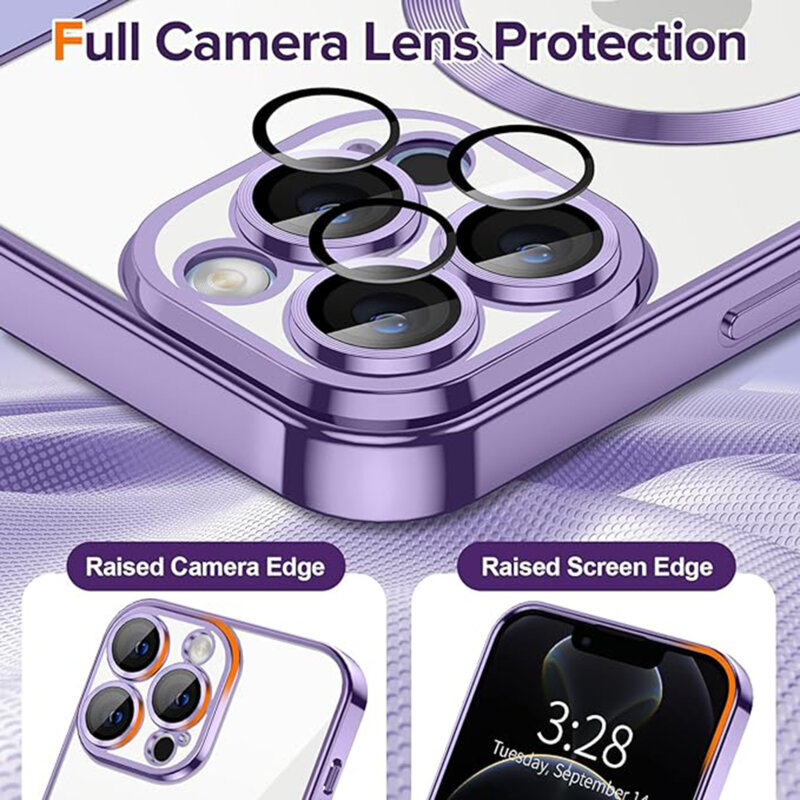 Husa premium iPhone 12 Pro Techsuit Luxury Crystal MagSafe, mov