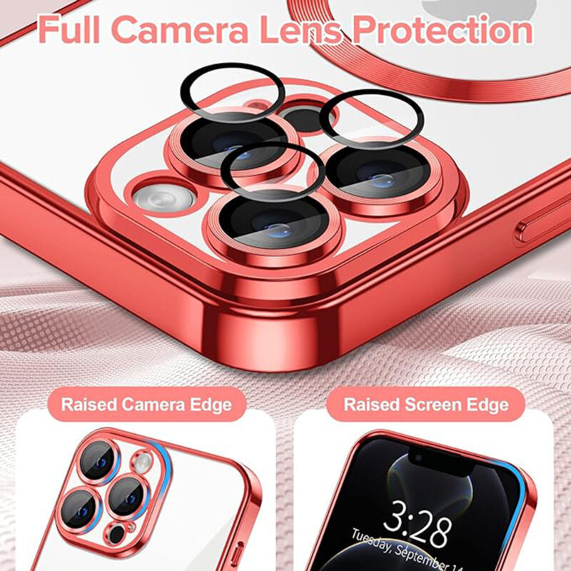 Husa premium iPhone 12 Pro Techsuit Luxury Crystal MagSafe, rosu