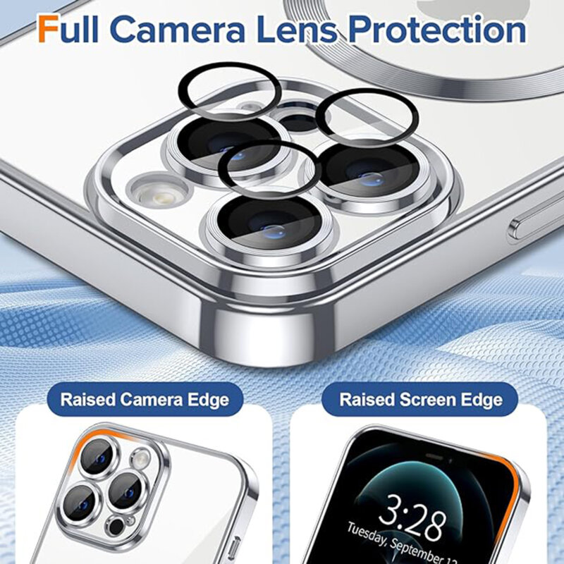 Husa premium iPhone 12 Pro Max Techsuit Luxury Crystal MagSafe, argintiu