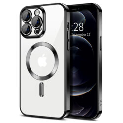 Husa premium iPhone 12 Pro Max Techsuit Luxury Crystal MagSafe, negru