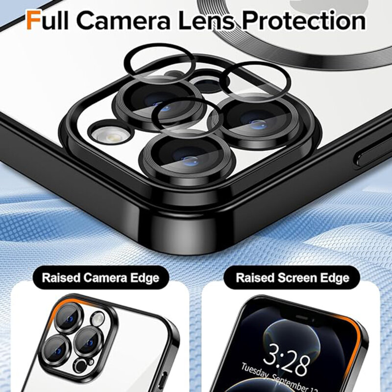 Husa premium iPhone 12 Pro Max Techsuit Luxury Crystal MagSafe, negru