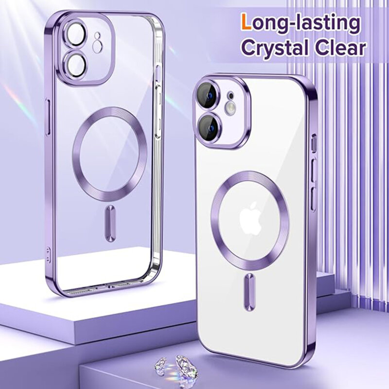 Husa premium iPhone 12 Techsuit Luxury Crystal MagSafe, mov
