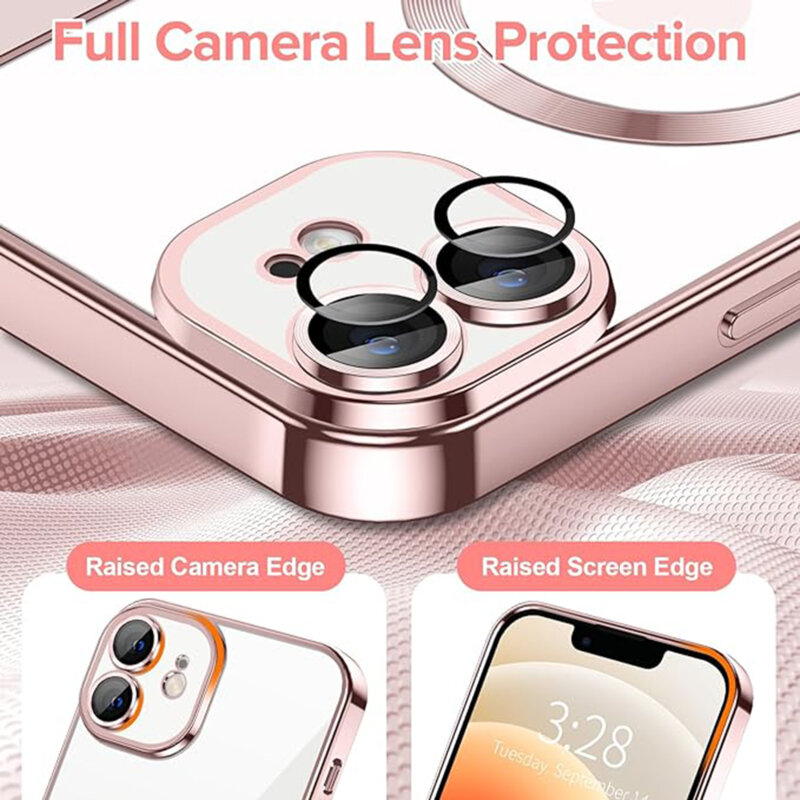 Husa premium iPhone 12 Techsuit Luxury Crystal MagSafe, roz