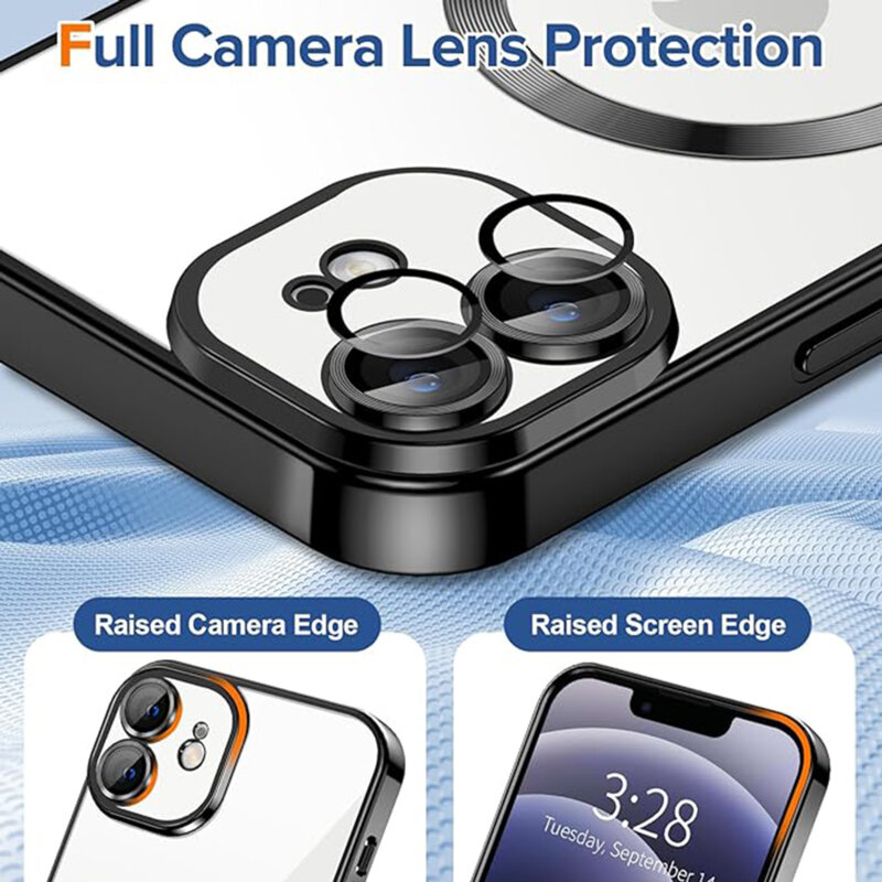 Husa premium iPhone 12 Techsuit Luxury Crystal MagSafe, negru