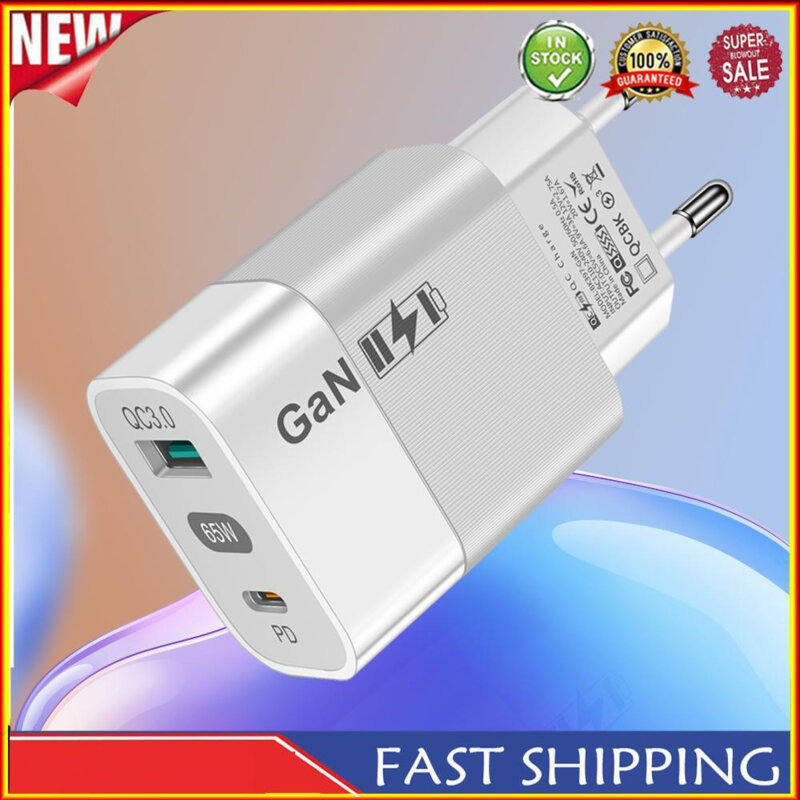 Incarcator priza GaN 65W pentru tableta Techsuit, alb, CHPD131