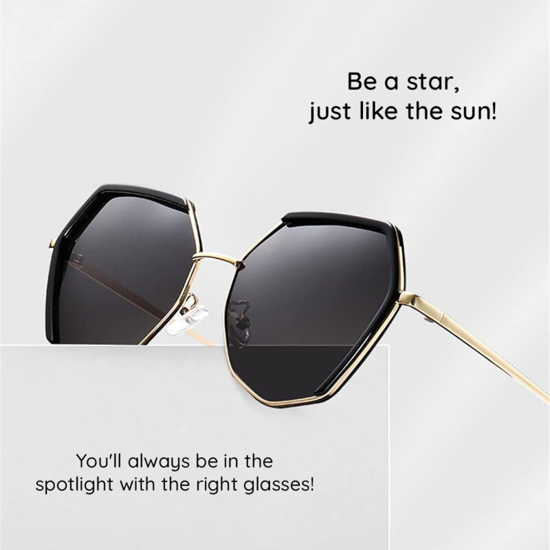 Ochelari soare hexagonali polarizati Techsuit, maro, 9768