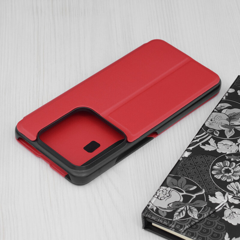 Husa Xiaomi 14 Pro Eco Leather View flip tip carte, rosu