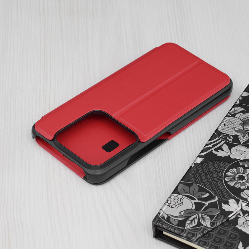 Husa Xiaomi 14 Eco Leather View flip tip carte, rosu