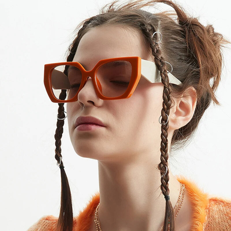 Ochelari cat eye voluminosi dama Techsuit, portocaliu, 3967