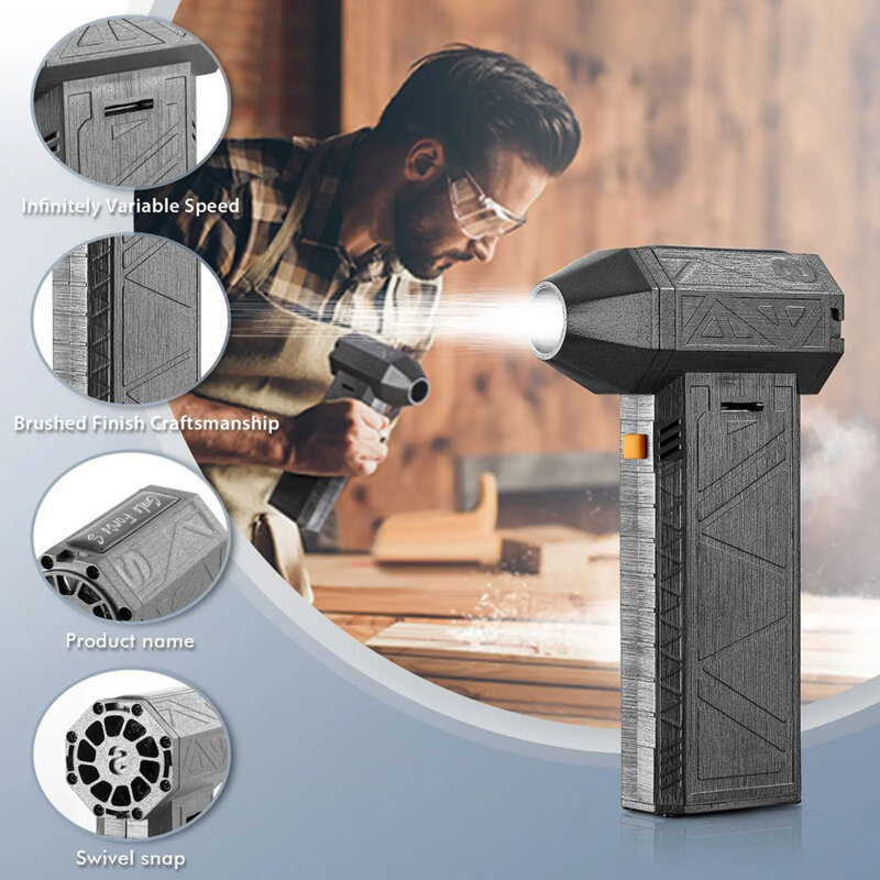 Suflanta aer portabila cu 3 viteze Techsuit YY01, 2in1, negru