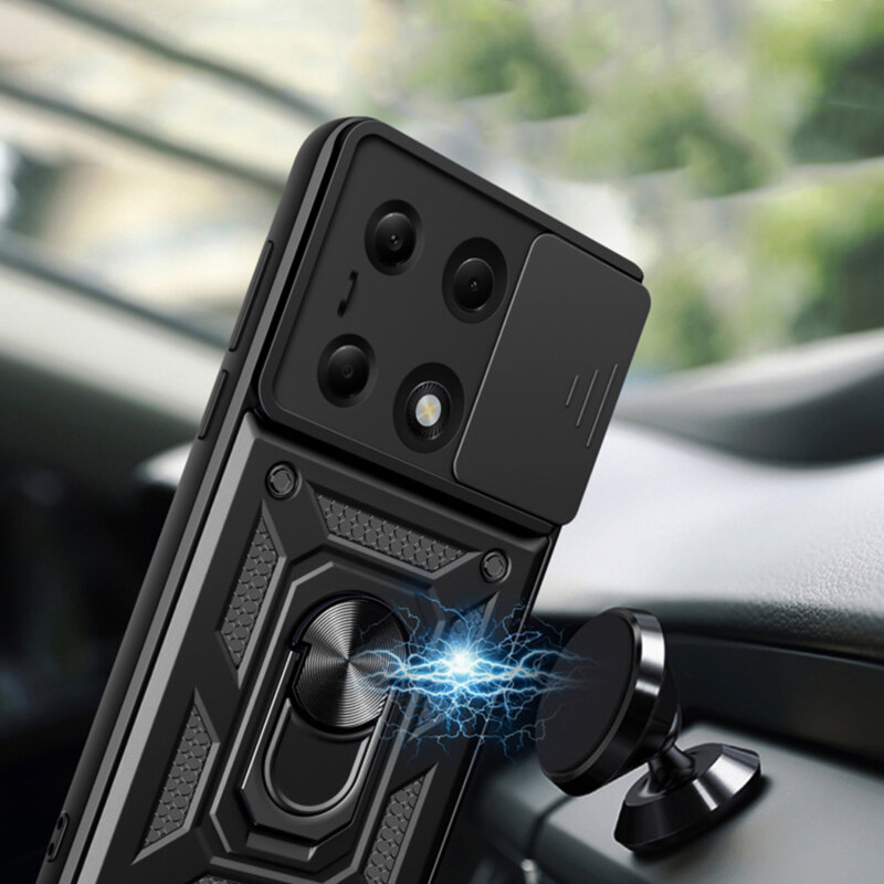 Husa Xiaomi Redmi Note 13 Pro 4G protectie camera Techsuit CamShield Series, albastru