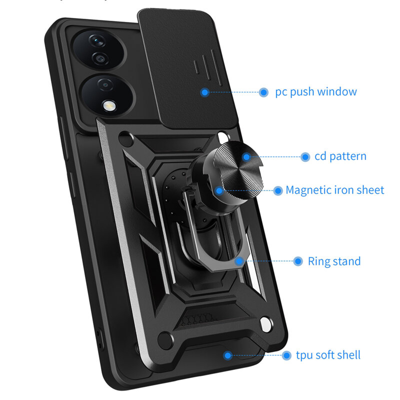 Husa Honor X7b protectie camera Techsuit CamShield Series, albastru