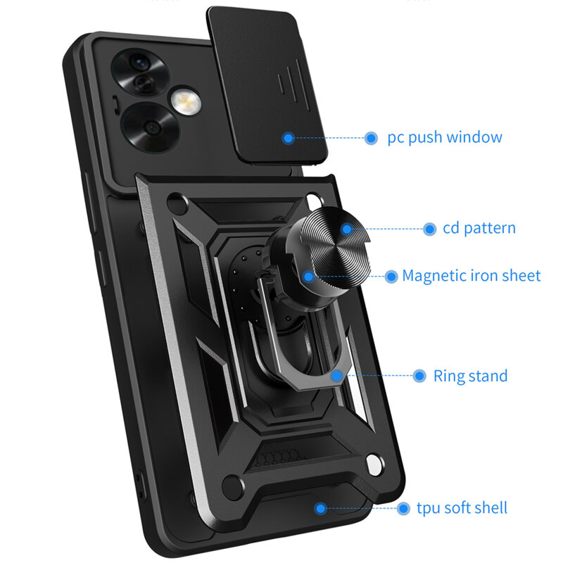 Husa Oppo A79 5G protectie camera Techsuit CamShield Series, albastru