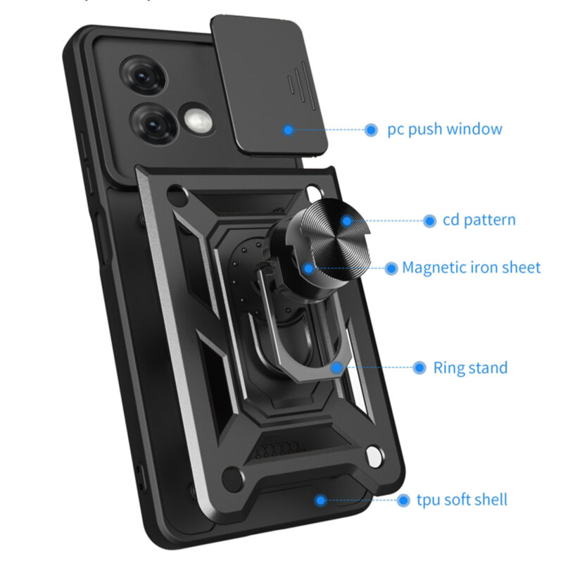 Husa Motorola Moto G84 protectie camera Techsuit CamShield Series, albastru