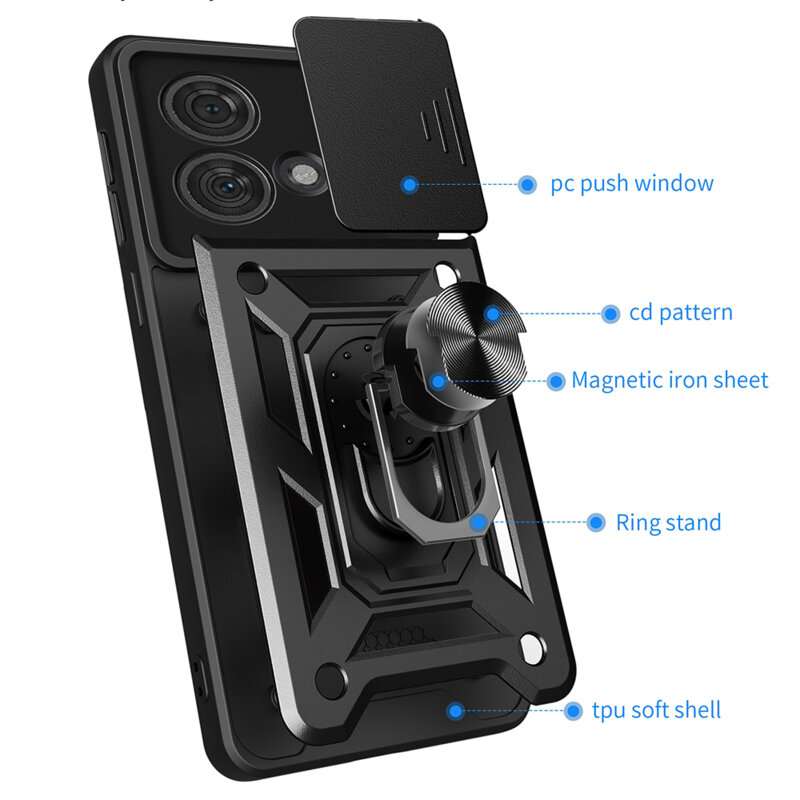 Husa Motorola Edge 40 Neo protectie camera Techsuit CamShield Series, albastru