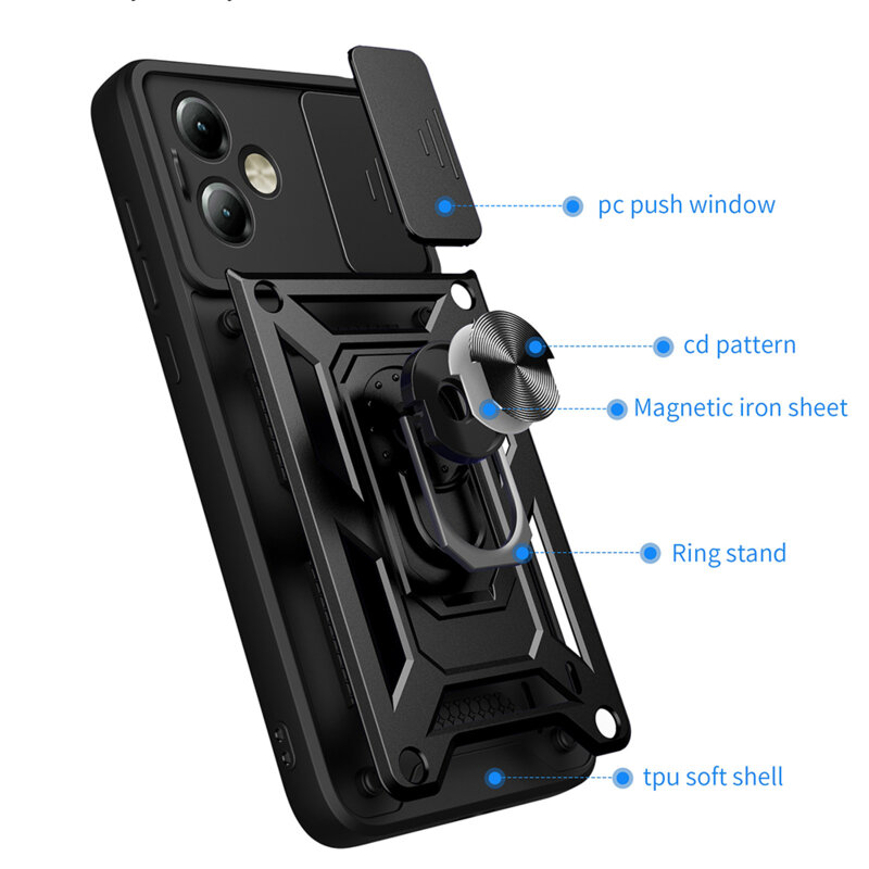 Husa Motorola Moto G14 protectie camera Techsuit CamShield Series, albastru