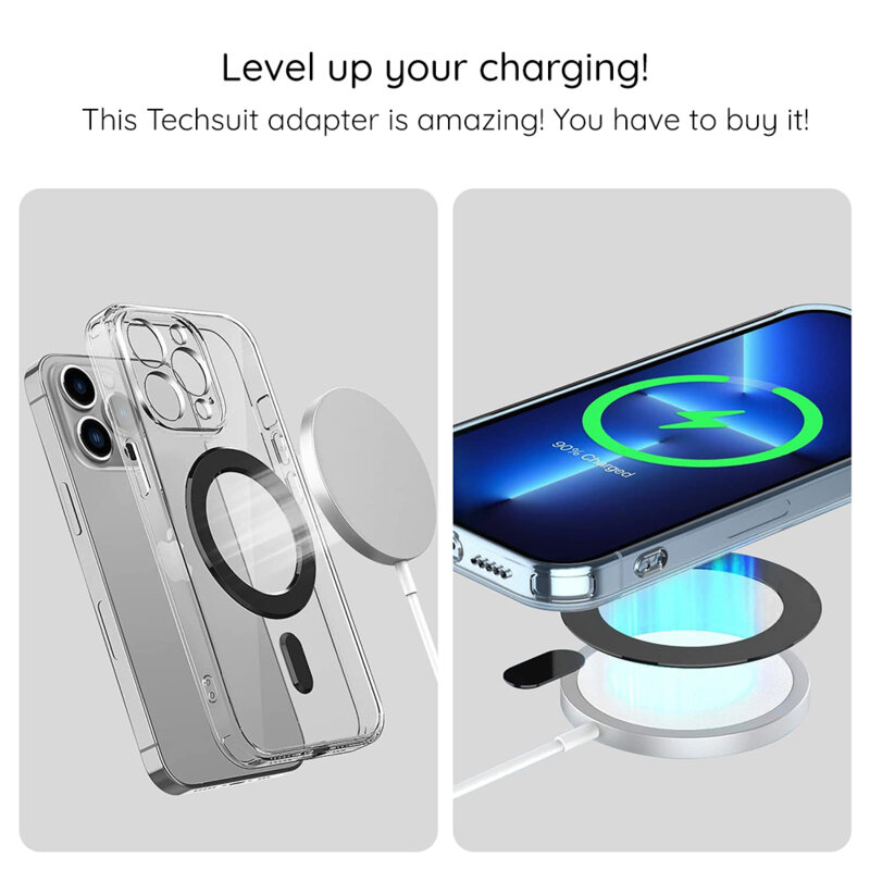 Adaptor MagSafe incarcare wireless Techsuit MPR5, bleumarin