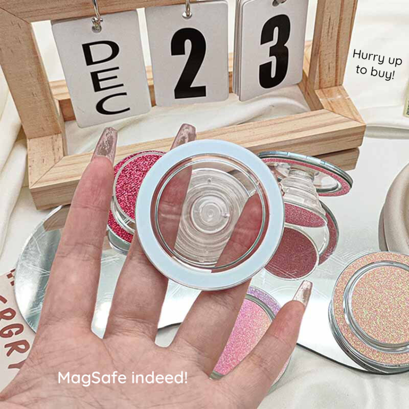 Suport inel telefon iRing MagSafe Techsuit MPR1, roz/auriu