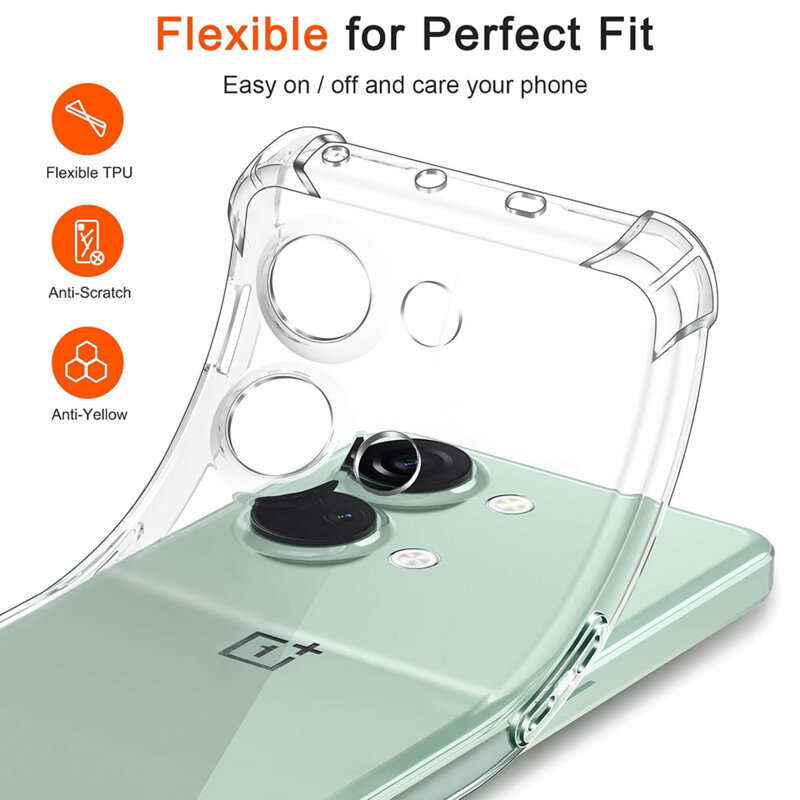 Husa OnePlus Nord 3 Techsuit Shockproof Clear Silicone, transparenta