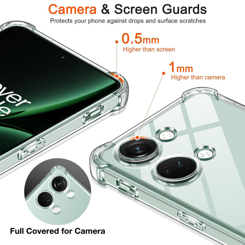 Husa OnePlus Nord 3 Techsuit Shockproof Clear Silicone, transparenta
