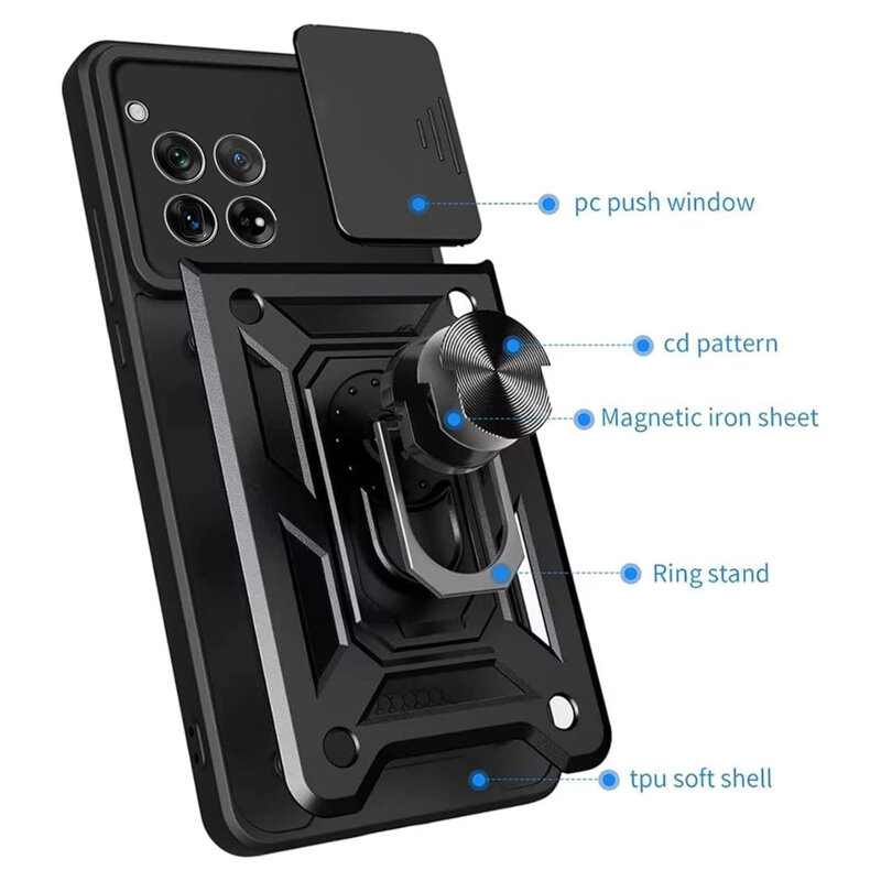 Husa OnePlus 12 protectie camera Techsuit CamShield Series, albastru