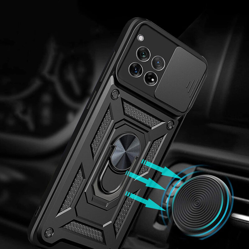 Husa OnePlus 12 protectie camera Techsuit CamShield Series, albastru