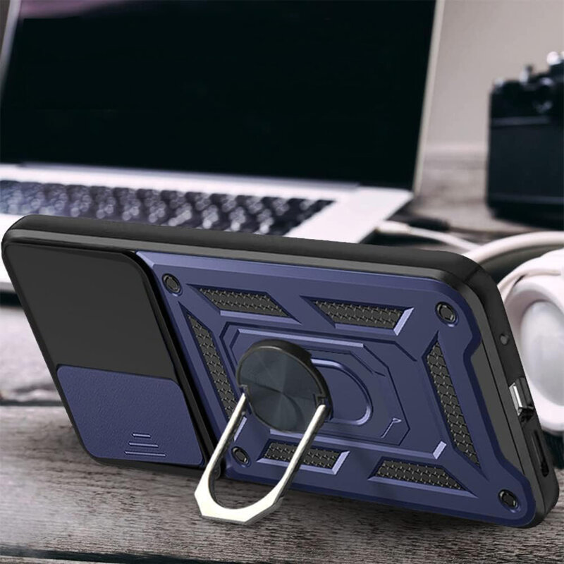 Husa Xiaomi Poco X6 protectie camera Techsuit CamShield Series, albastru