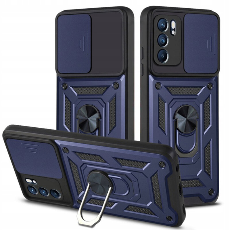 Husa Oppo Reno6 5G protectie camera Techsuit CamShield Series, albastru