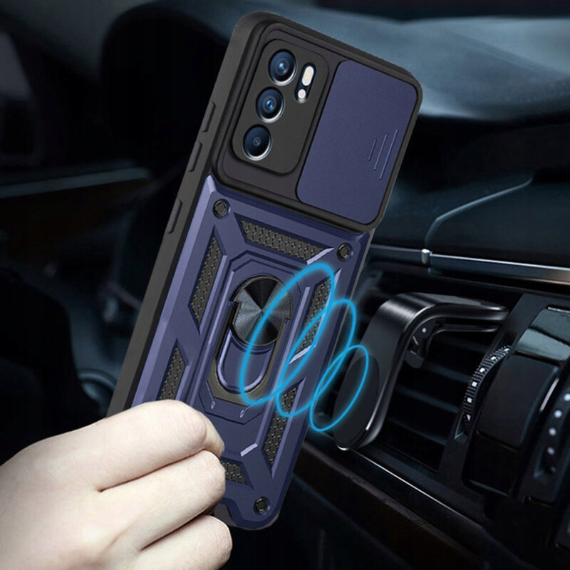 Husa Oppo Reno6 5G protectie camera Techsuit CamShield Series, albastru