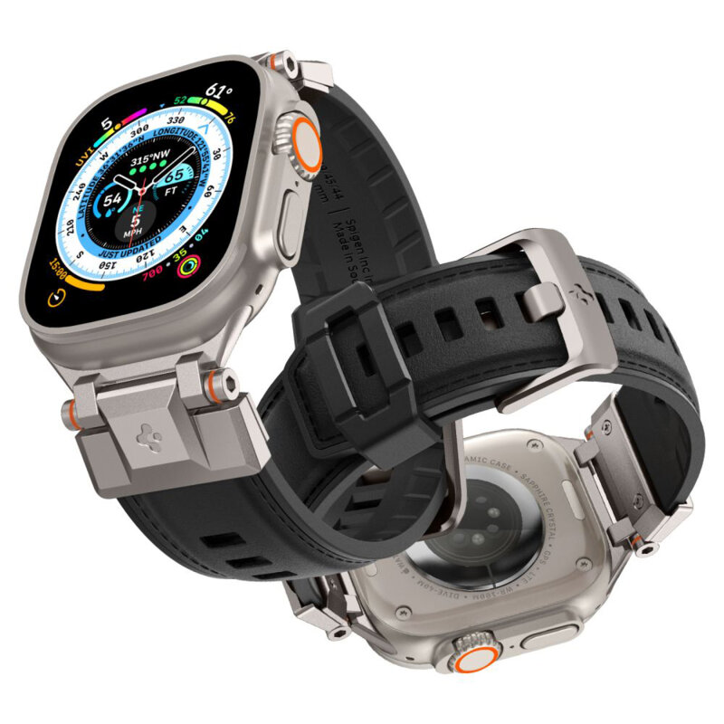 Curea Apple Watch 1 42mm Spigen DuraPro Armor PU, negru