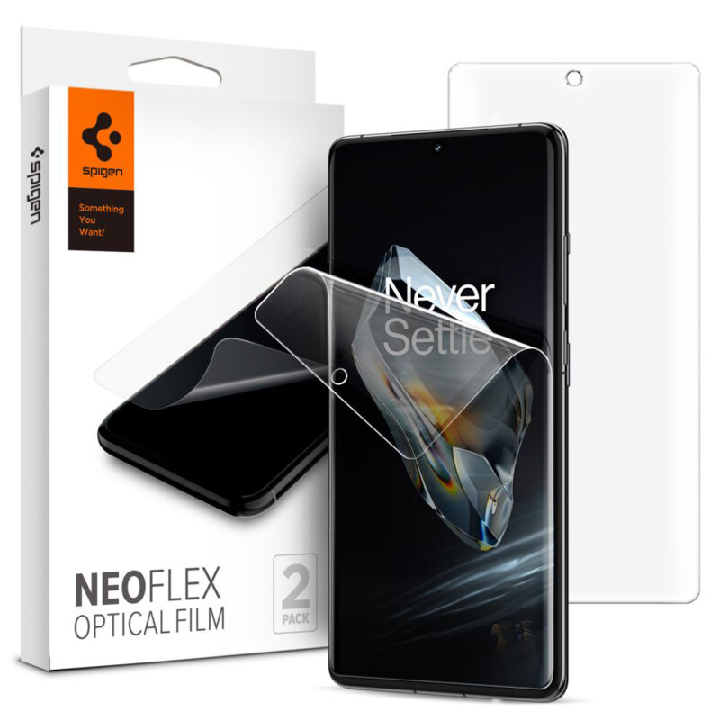 [Pachet 2x] Folie OnePlus 12 Spigen Neo Flex, transparenta