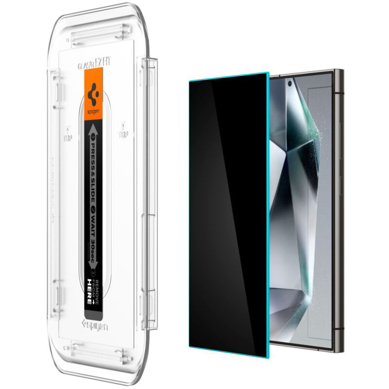 [Pachet 2x] Folie Samsung Galaxy S24 Ultra Spigen Glas.tR EZ Fit, privacy