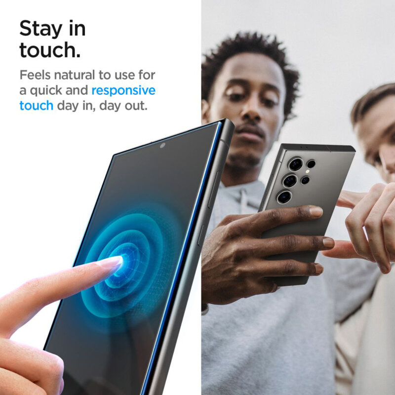 [Pachet 2x] Folie Samsung Galaxy S24 Ultra Spigen Glas.tR EZ Fit, privacy