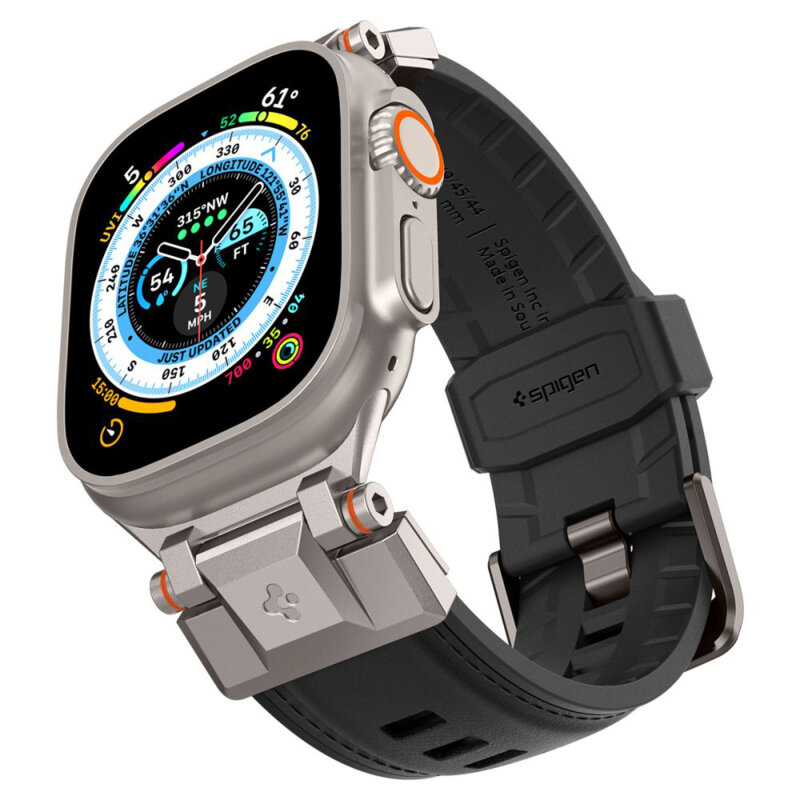 Curea idealStore LuxuryWatch 1.8 inch Spigen DuraPro Armor PU, negru