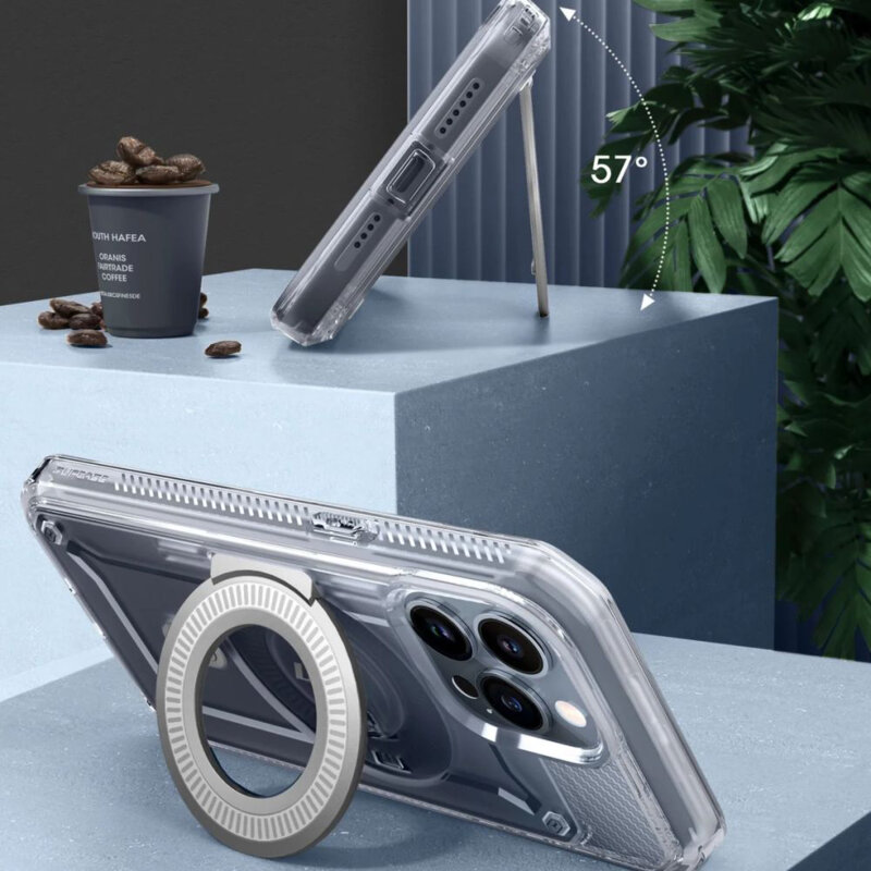 Husa iPhone 15 Pro Supcase Unicorn Beetle Pro MagSafe, transparenta