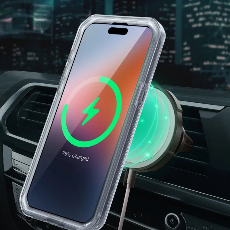 Husa iPhone 15 Pro Supcase Unicorn Beetle Pro MagSafe, transparenta