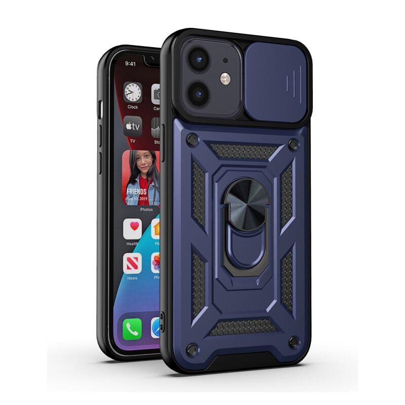 Husa iPhone 12 protectie camera Techsuit CamShield Series, albastru