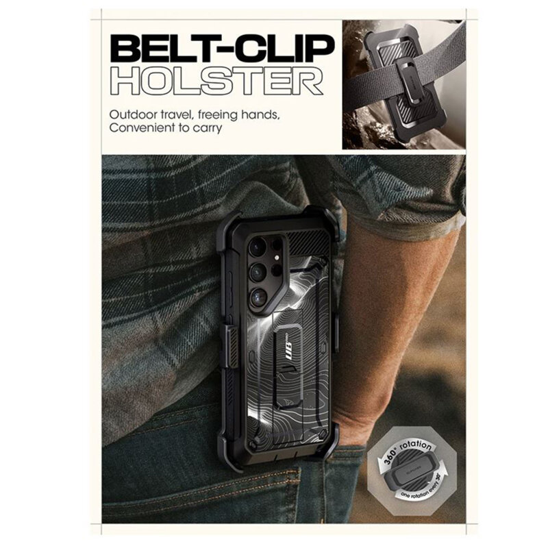 Husa Samsung Galaxy S24 Ultra Supcase Unicorn Beetle Pro, Black Ripple