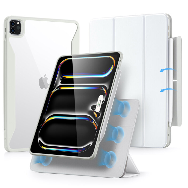Husa iPad Pro 13 (2024) ESR Rebound Hybrid, alb