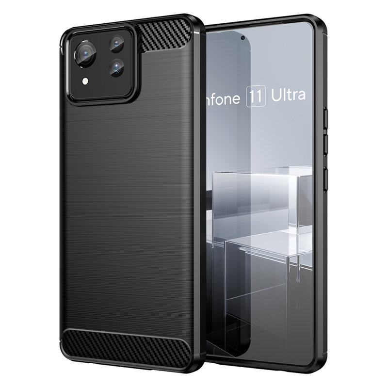 Husa Asus Zenfone 11 Ultra Techsuit Carbon Silicone, negru