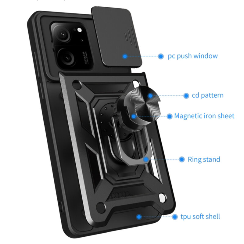 Husa Xiaomi 13T protectie camera Techsuit CamShield Series, albastru