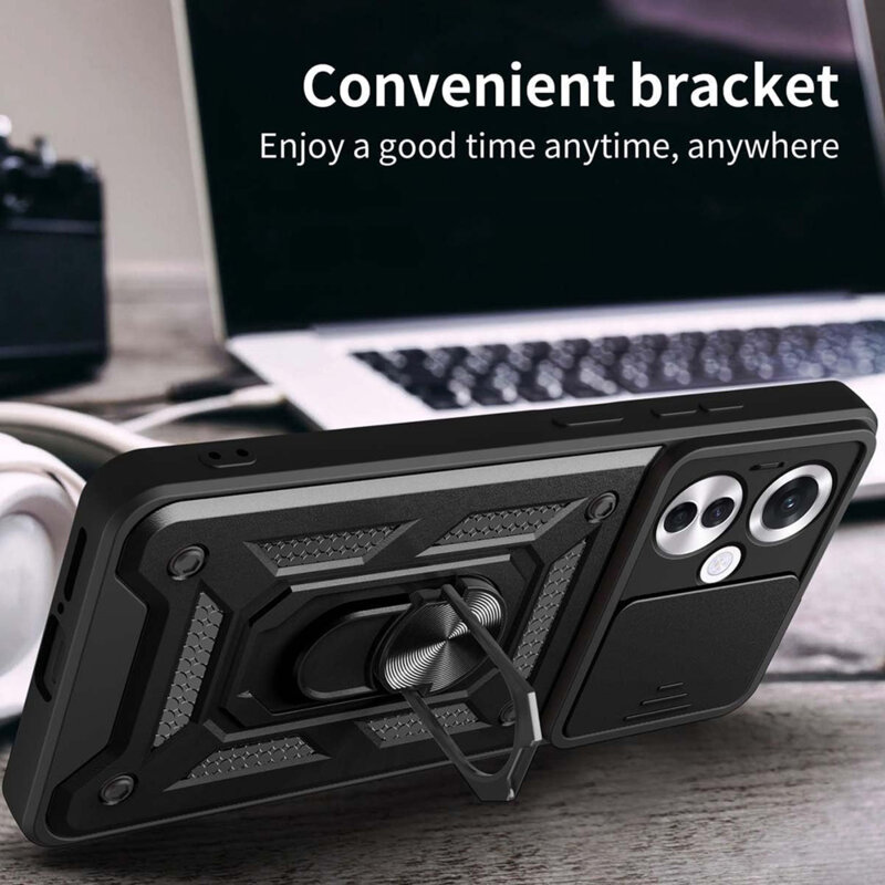 Husa Oppo Reno11 F protectie camera Techsuit CamShield Series, negru