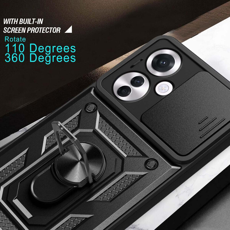 Husa Oppo Reno11 F protectie camera Techsuit CamShield Series, negru
